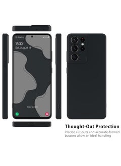 MIGOFAST Samsung Galaxy S21 Ultra Soft Silicone Gelly Rubber Cover Shockproof Matte Finish Back Cover Inner Fabric Lining with Camera Protection Case for Galaxy S21 Ultra Black  - Image 3