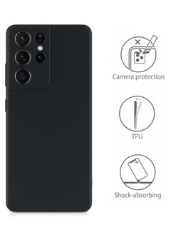 MIGOFAST Samsung Galaxy S21 Ultra Soft Silicone Gelly Rubber Cover Shockproof Matte Finish Back Cover Inner Fabric Lining with Camera Protection Case for Galaxy S21 Ultra Black  - Image 4