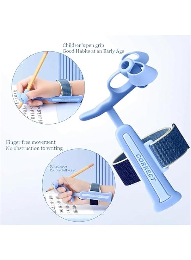 هوكور مقبض قلم رصاص، مقبض قلم للاطفال بعمر 3-9 سنوات، ادوات مساعدة على الكتابة اليدوية للاطفال، ادوات تصحيح الوضعية لقلم التدريب، قطعة واحدة - ازرق - Image 5