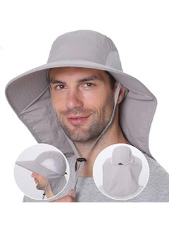 Vitacelli Sun Hat for Men/Women, Waterproof Wide Brim Bucket Hat UV Protection Boonie Hat for Fishing Hiking Garden Beach GREY  - Image 2