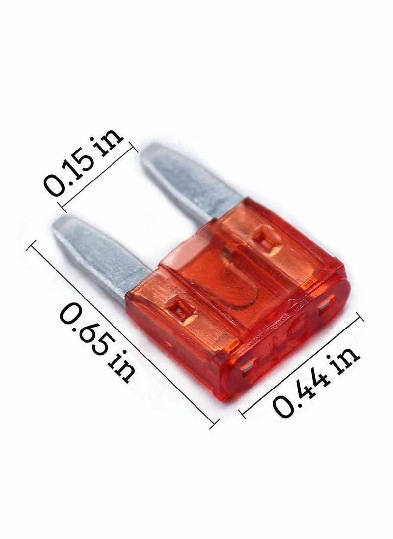 Y&D - 100 Pack Auto Fuses, V Tip Small Insert Mini Plug Fuse, 10 AMP APM/ATM 32 Blade Style Fuses A Short Circuit Protection Car Fuse Environmentally Friendly - Image 1