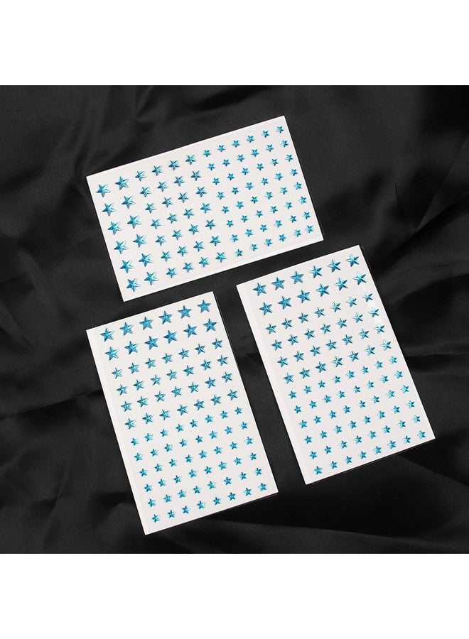 MANGOIT 264pcs Star Gem Stickers Rhinestones for Crafts - Self Adhesive Jewels Sticker, Acrylic Gems DIY Craft Decorative Diamond Sticker, Small Stickers for Kids (264pcs-5/7/10mm-blue) - Image 3