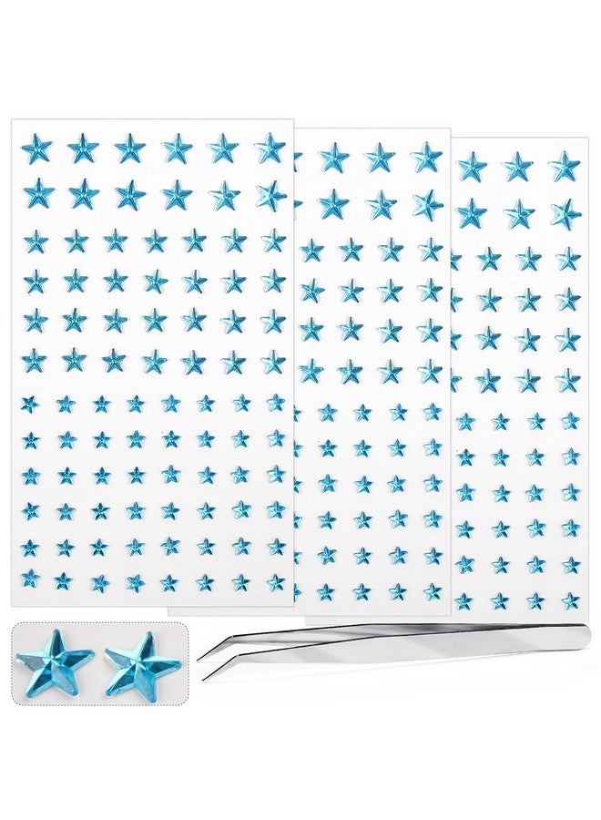 MANGOIT 264pcs Star Gem Stickers Rhinestones for Crafts - Self Adhesive Jewels Sticker, Acrylic Gems DIY Craft Decorative Diamond Sticker, Small Stickers for Kids (264pcs-5/7/10mm-blue) - Image 1