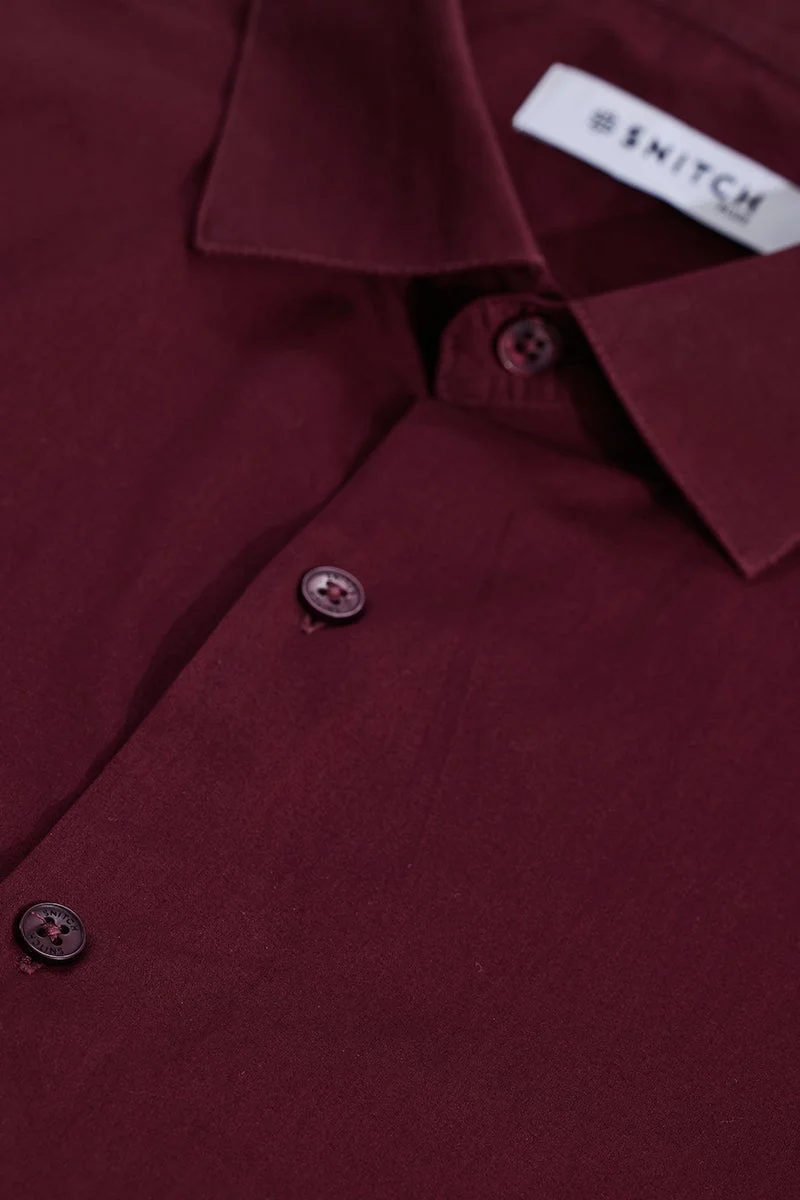 SNITCH Maroon Regular Fit Plus Size Shirt