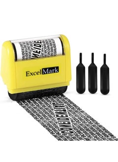 ExcelMark Rolling Identity Theft Guard Stamp (Id Theft Stamp With Refill Ink)  - Image 1