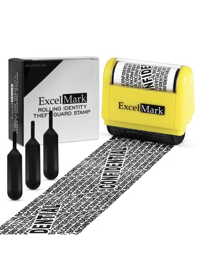 ExcelMark Rolling Identity Theft Guard Stamp (Id Theft Stamp With Refill Ink)  - Image 2
