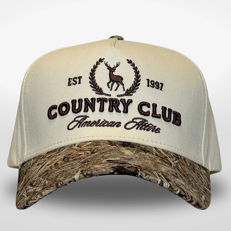 CITRUSY Vintage Western Trucker Hat | Men & Women | Embroidered Trendy Caps | Country Cute Hats for Cowgirls & Cowboys | Camo Denim Cotton Styles | Snapback Hat (Country Club | Camo) - Image 2