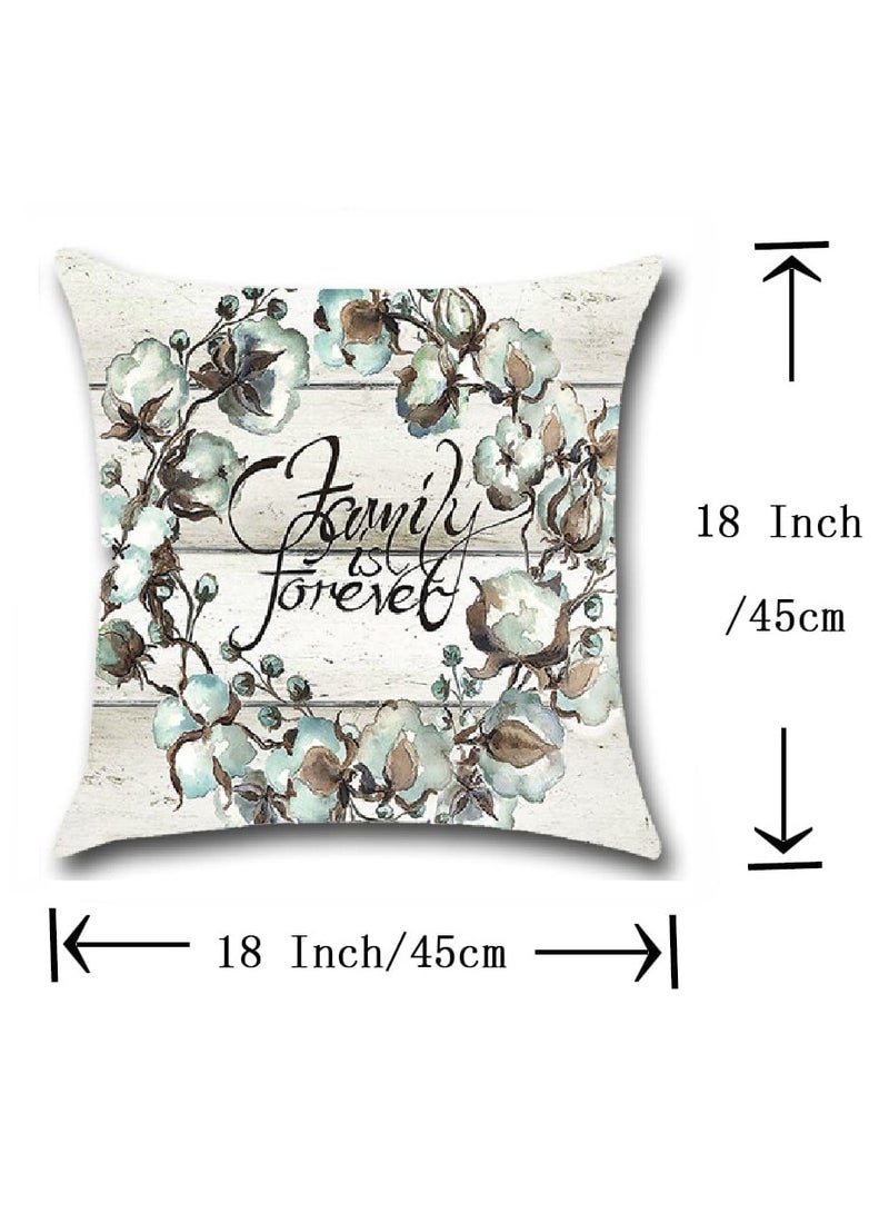 Sunflower Mason Jar Pillow Covers 18x18 Blue Vase Cushion Cases for Living Room Bedroom and Outdoor Decor 4 Pack - Image 5