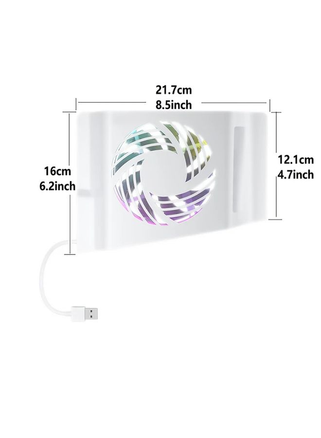 مروحة التبيه البيضاء لجهاز PS5 Slim مع إضاءة RGB ومنافذ USB بثلاث سرعات ومستشعر التحكم في درجة الحرارة - Image 2