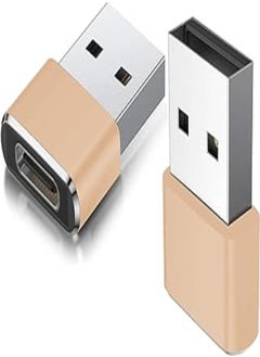 USB C Female to Male Adapter 2 Pack,Type A Charger Cable Power Converter for Apple iWatch Watch Series 7 SE,iPhone 11 12 13 Pro Max Mini,AirPods iPad Air 4 5,Samsung Galaxy Note 10 20 S20 S21, Gold