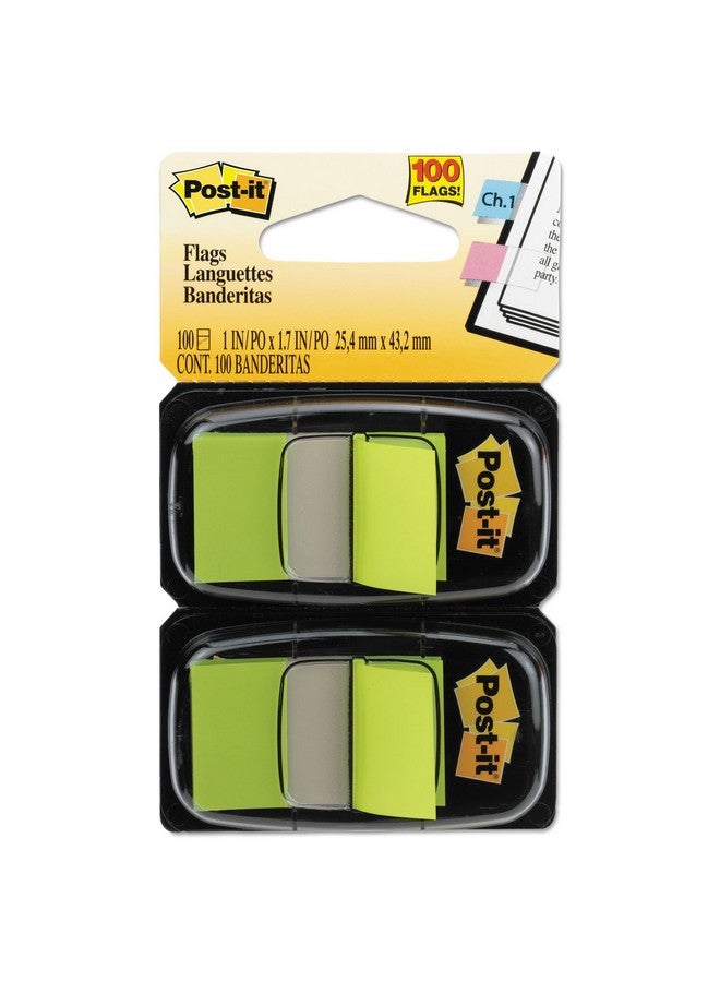 Post-it 3M 680Bg2 Postit Flags In Dispenser 1Inch Size Bright Green 100 Flags/Pack - Image 1