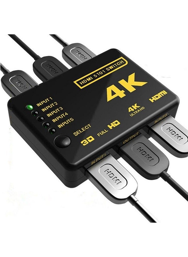 Loquat 5 In 1 High Performance Mini HD Amplifier Switcher Support Switching Function the IR Remote Control Andintelligent Function  - Image 2