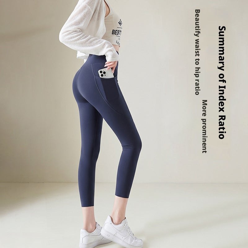 High-Waist Yoga Leggings with Butt Lift, Tummy Control, Seamless, 7/8/9 Length, Solid Colors - Image 4