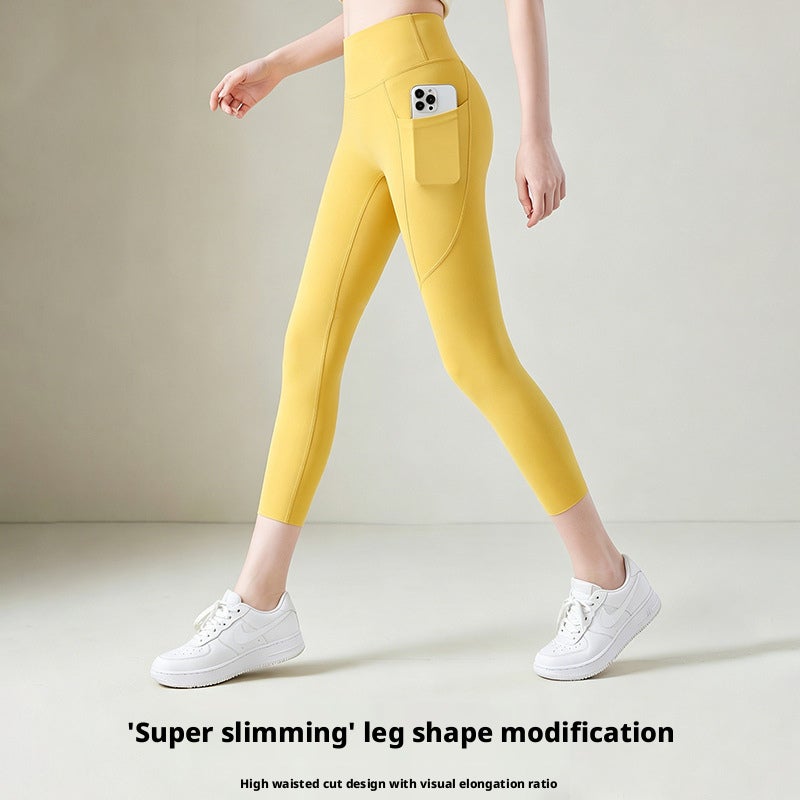 High-Waist Yoga Leggings with Butt Lift, Tummy Control, Seamless, 7/8/9 Length, Solid Colors - Image 3