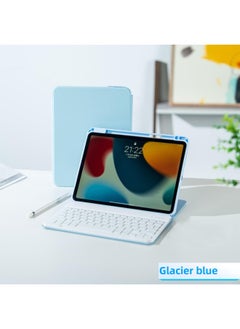 2024 For Huawei Matepad Pro11 Protective Shell Air11.5 Keyboard Leather Case Rotating Transparent Pen-Color:Glacier Blue-White Keyboard-Product Type:For Huawei Matepad 10.4-inch (V6,V7 Universal)