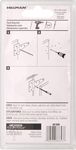Hardware Essentials 851681 Light T-Hinges Zinc 3" -2 Pack - Image 3