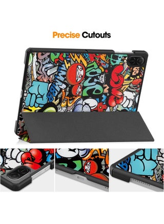 Case for Honor Pad X8a 11 Inch (2024) Cute Tri-Fold Anti-fall Smart Tablet Cover with Stand Function,Anti-friction Kids-Friendly Protective Cover (Style 1) - view 4