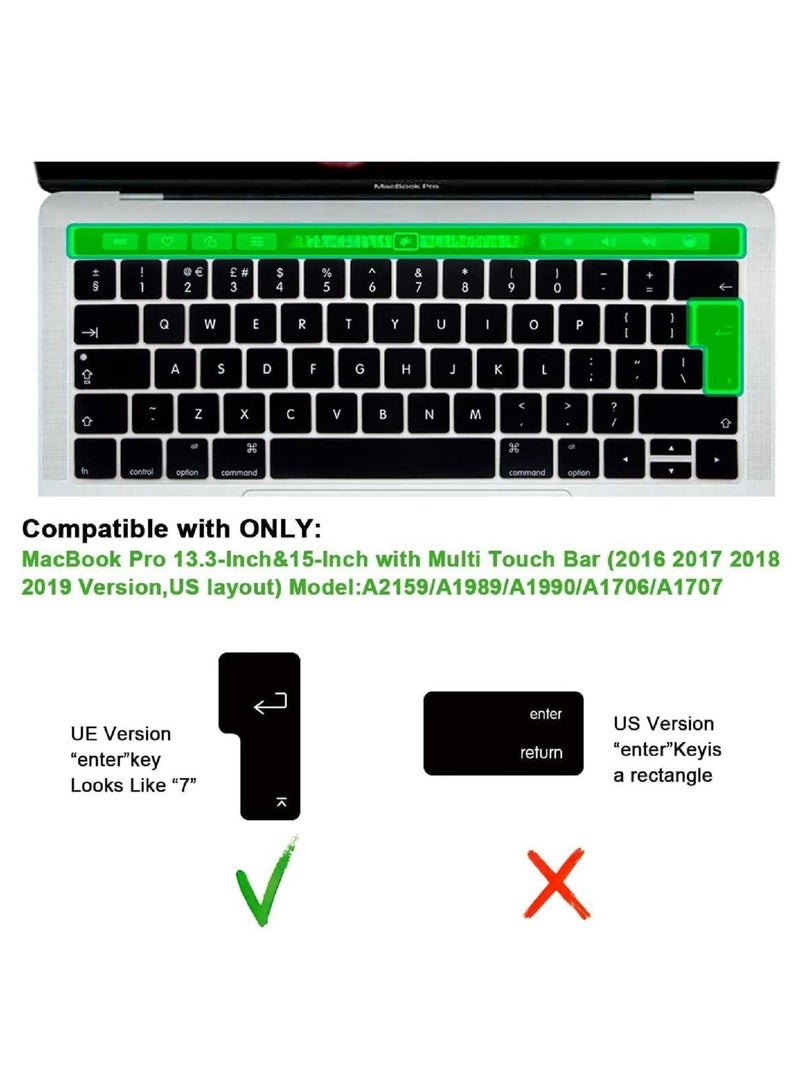 AMM Ultra Thin Arabic Premium Silicone Skin Keyboard Protector for Apple MacBook Pro with Touch Bar 13" 15" Model A1706/A1707/A1989/A1990/A2159 Release 2016/2017/2018/2019 UK Layout Black - Image 2
