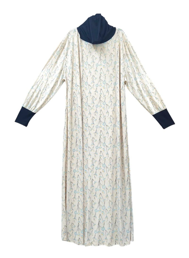 Dee's Fashion Women's printed Prayer Gown, Full Length Modest Islamic Robe, Long Sleeves, Comfortable and Elegant  - Image 1