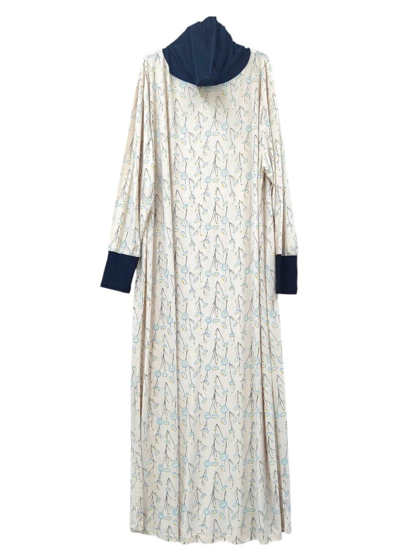 Dee's Fashion Women's printed Prayer Gown, Full Length Modest Islamic Robe, Long Sleeves, Comfortable and Elegant  - Image 2