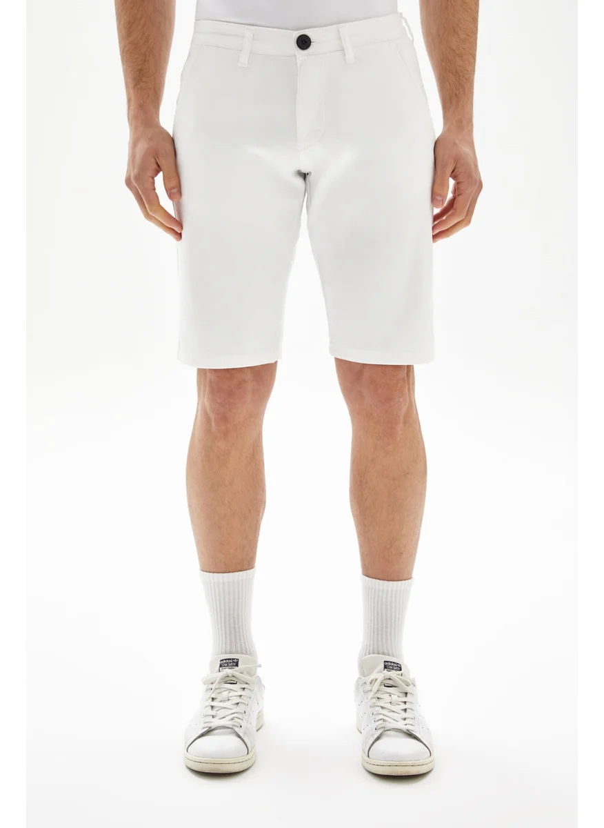 Wecre8 White Classic Slim Shorts By WECRE8