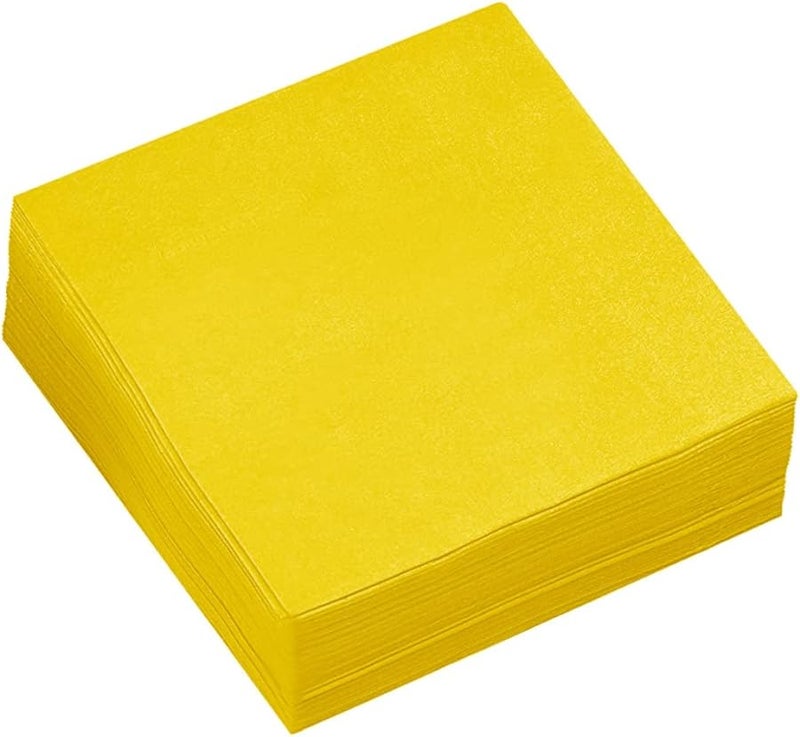 Yellow Disposable Paper Napkins 80 Count Thick Birthday Party Table Decoration Supplies - Image 2