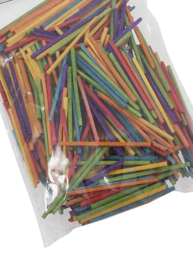 Libra 200-Piece 42×2mm Wooden Craft Stick 2mm Set Multicolor - Image 2