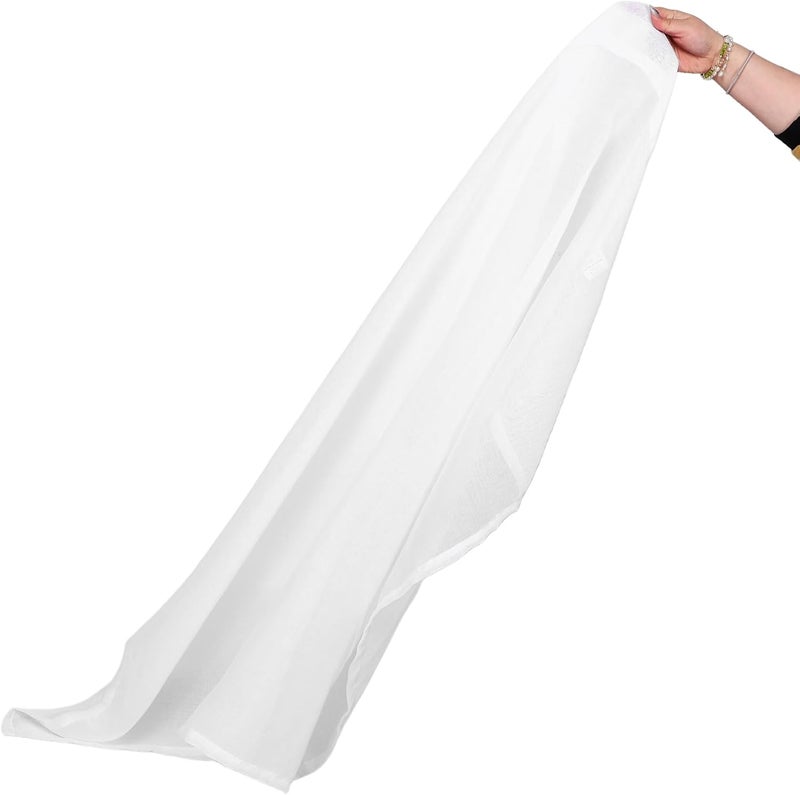 White Sheer Curtains Rod Pocket 132x115cm Polyester Light Filtering Privacy Short Valance Drapes for Kitchen and Living Room Farmhouse Window Panels - Image 3