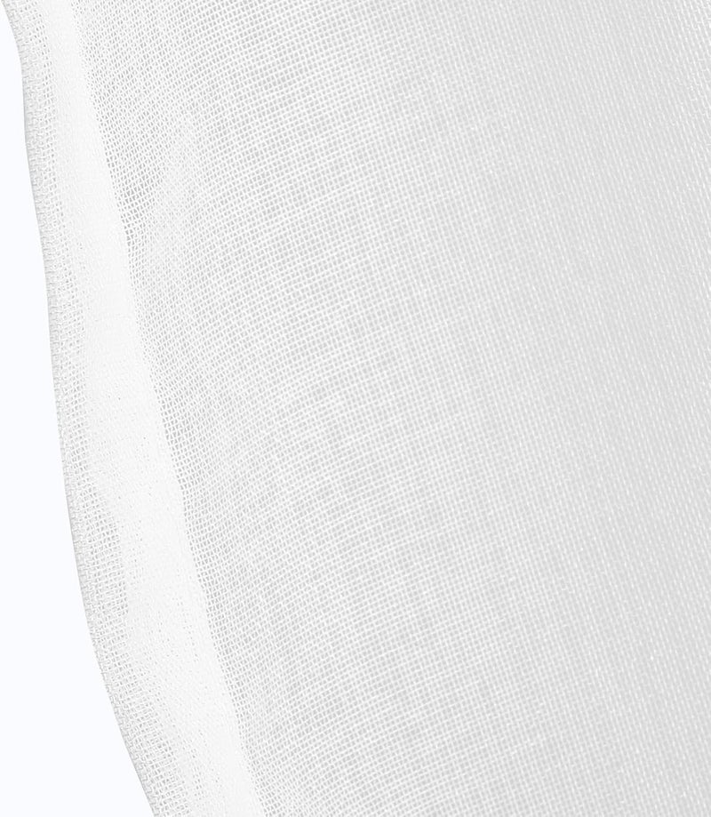 White Sheer Curtains Rod Pocket 132x115cm Polyester Light Filtering Privacy Short Valance Drapes for Kitchen and Living Room Farmhouse Window Panels - Image 2
