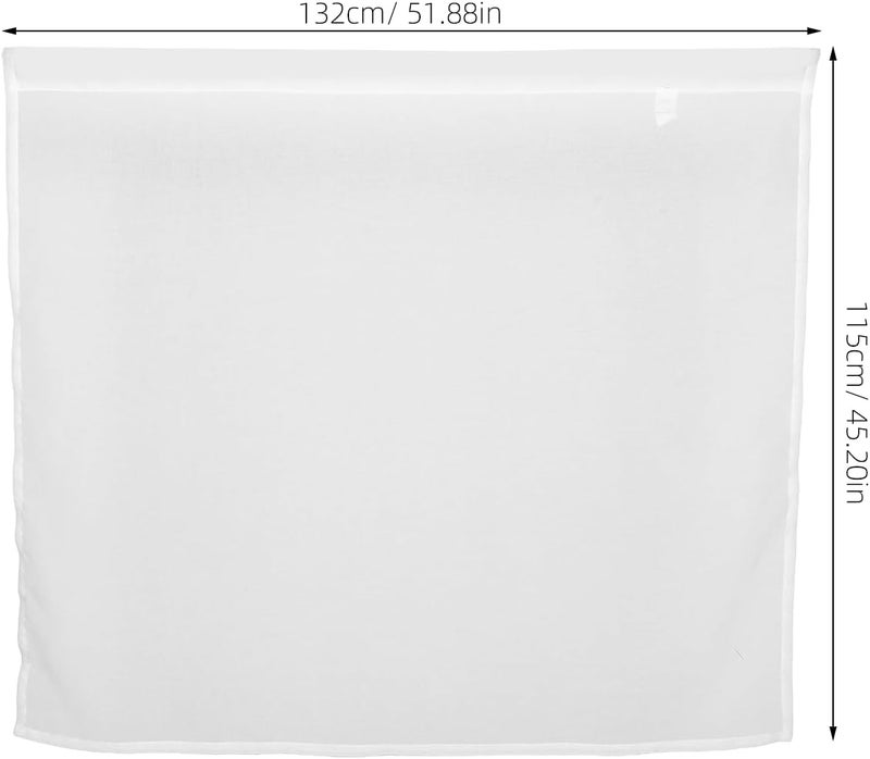 White Sheer Curtains Rod Pocket 132x115cm Polyester Light Filtering Privacy Short Valance Drapes for Kitchen and Living Room Farmhouse Window Panels - Image 1