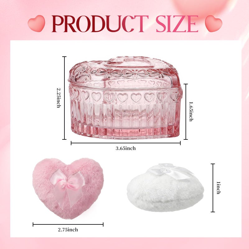 HXRYAGi Body Powder Puff and Container Powder Container with Puff Crystal Case Soft Washable Reusable Velour Face Body Wet Dry Makeup - Image 2