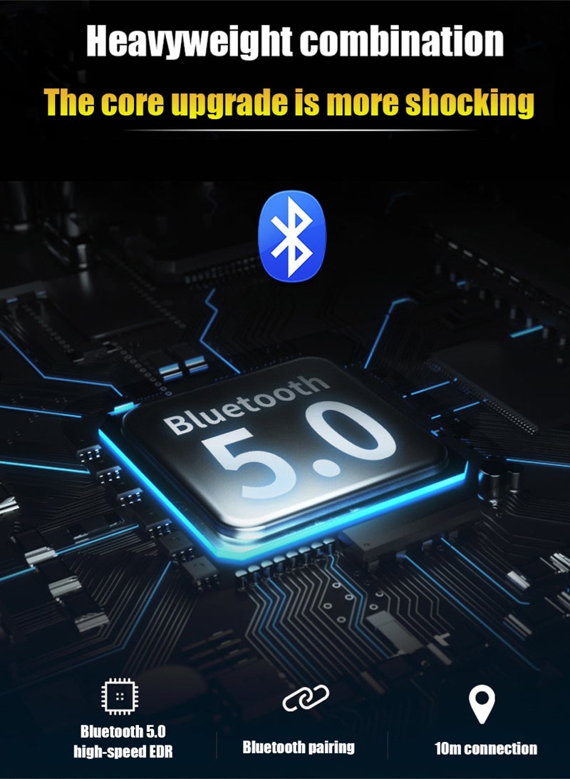 ليون هوم سماعات كمبيوتر ثنائية الوضع (بلوتوث/سلكي) - صوت سينمائي 3D مع ووفر منفصل قوي، نظام تردد مزدوج (عالٍ/منخفض مستقل) - متوافقة مع اللابتوب/التلفزيون/كمبيوتر مكتبي (تشغيل فوري) - Image 5