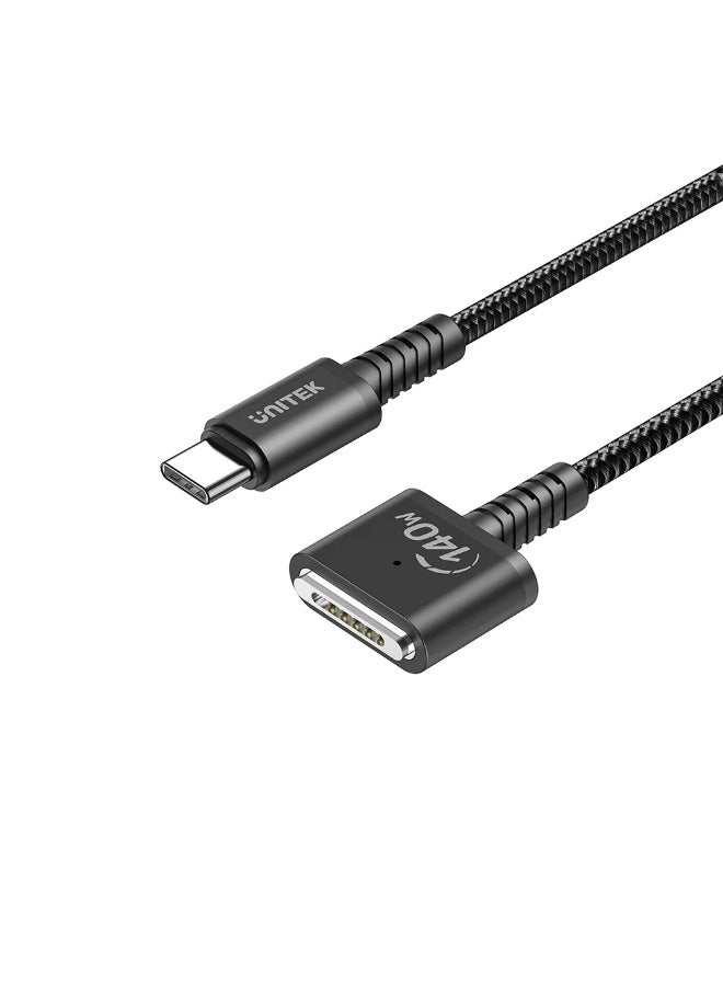UNITEK USB-C to Magnetic 3 Charging Cable 2M, 140W PD 3.1 Fast Charging, LED Indicator, Braided Cable, MacBook Air/Pro Compatible, C14121BK-2M - Image 1