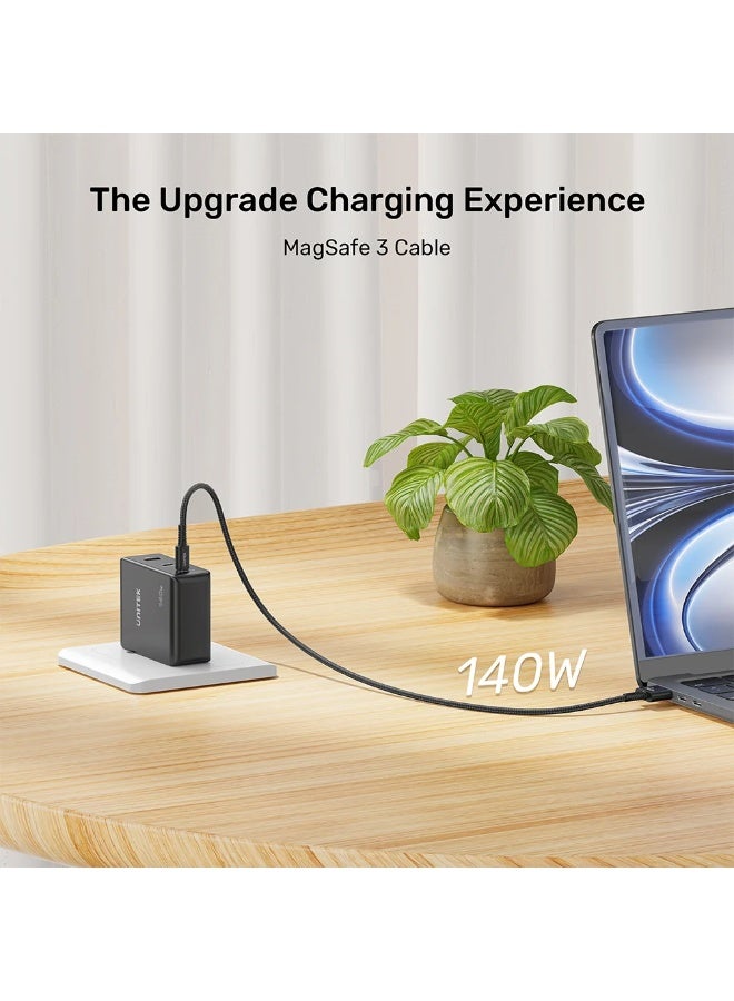 UNITEK USB-C to Magnetic 3 Charging Cable 2M, 140W PD 3.1 Fast Charging, LED Indicator, Braided Cable, MacBook Air/Pro Compatible, C14121BK-2M - Image 3