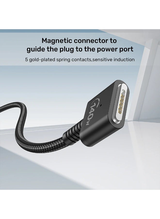 UNITEK USB-C to Magnetic 3 Charging Cable 2M, 140W PD 3.1 Fast Charging, LED Indicator, Braided Cable, MacBook Air/Pro Compatible, C14121BK-2M - Image 5