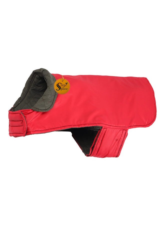 Sage Square 2 In 1 Waterproof Premium Reversible Double Side Dog Coat, Ultra Warm Windproof Winter, Thicker Fleece Jacket For Cold Weather (Red) (Small) (12 Inches)  - Image 4