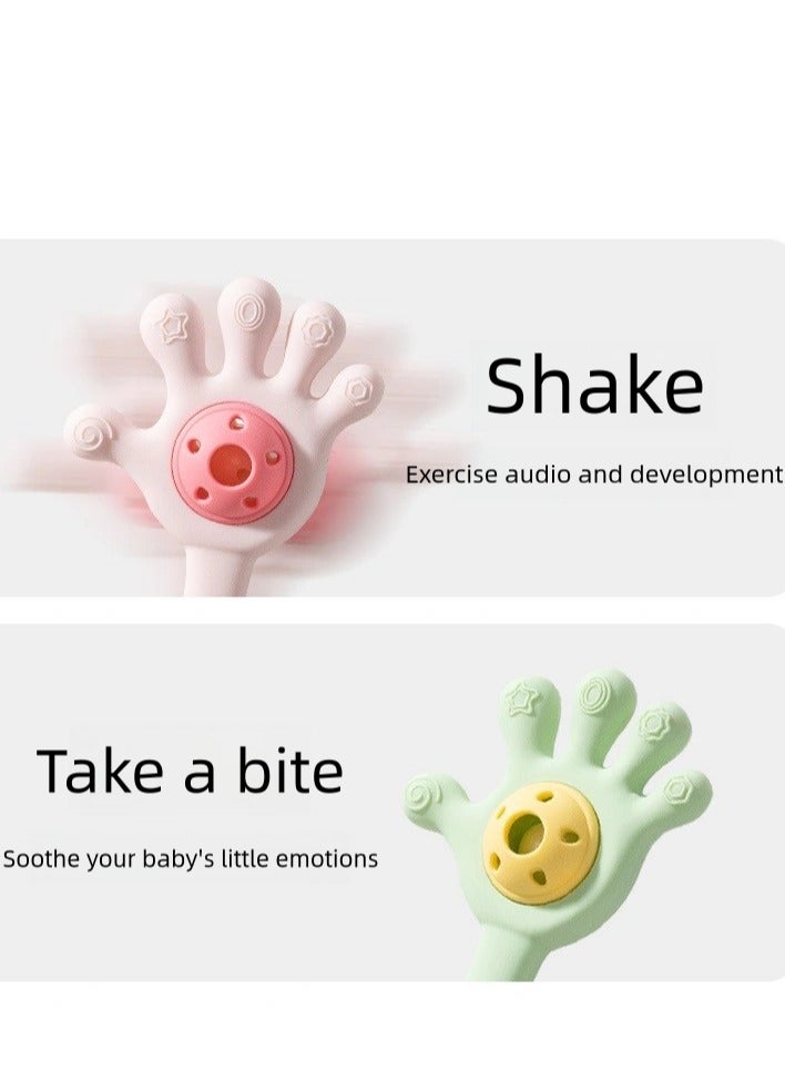 Solumi Baby Music Rattle Toy & Teething Ring, 2-in-1 Sensory Toy for Infants (6-18 Months), Safe Silicone Teething Toy for Baby Boys and Girls, Yellow  - Image 3