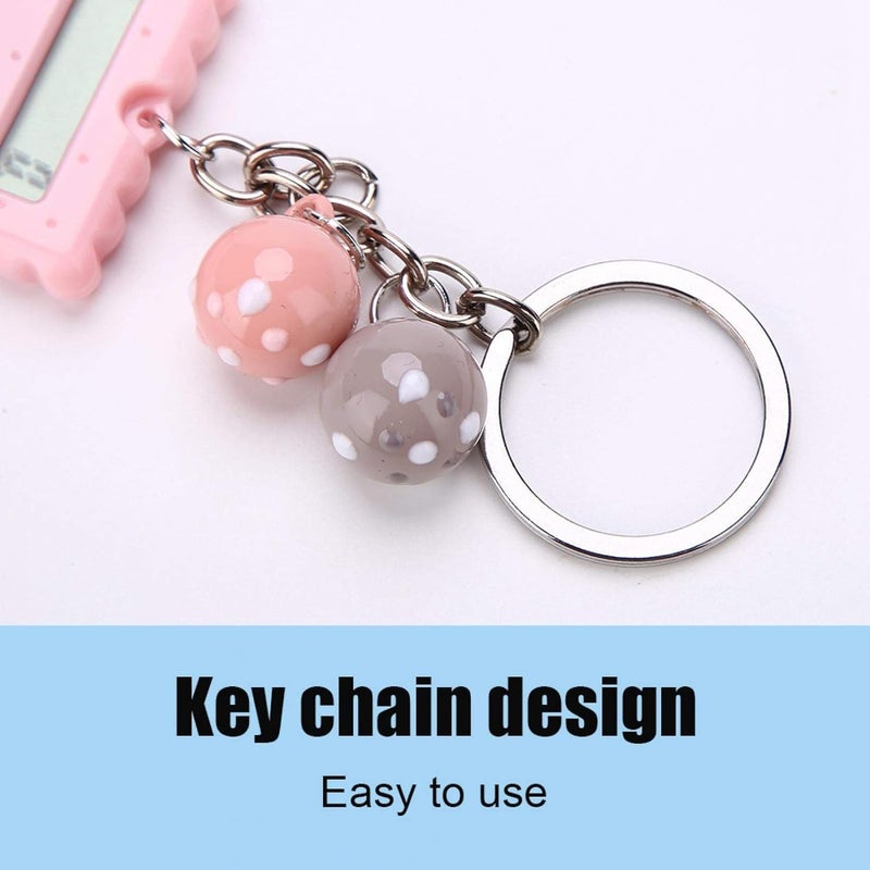 cheekyglo Mini Calculator, Mini Portable Cute Cookies Style Key Chain Calculator Candy Color Pocket Calculator for Keyring Decoration(Pink) - Image 5