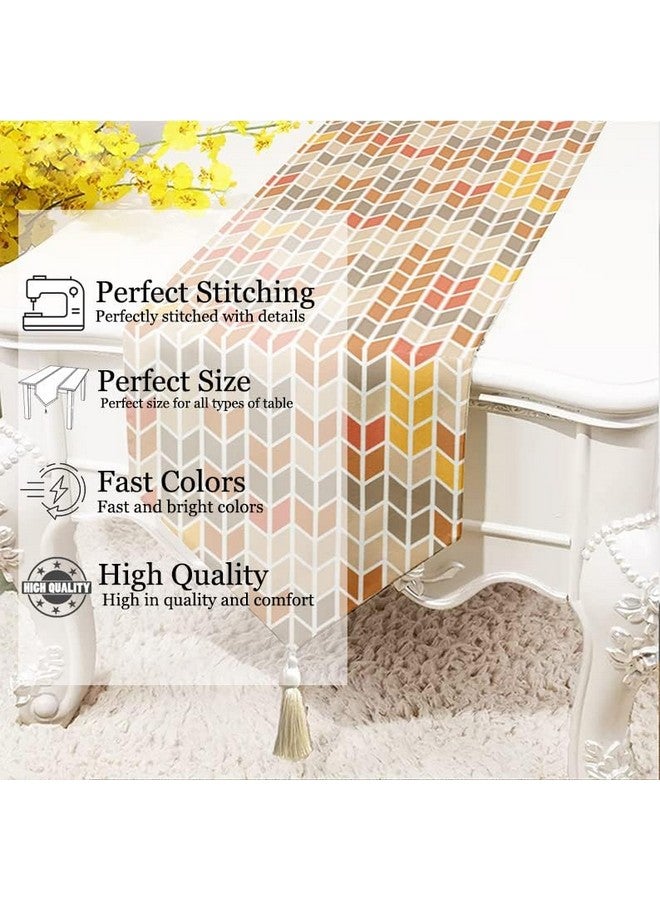 BRICK HOME Geometrical Printed Poly Cotton 4 Seater Table Runner and Bed Runner ( 13 X 60 Inches with Tassel ), X-Small, Metal Grey - Image 3