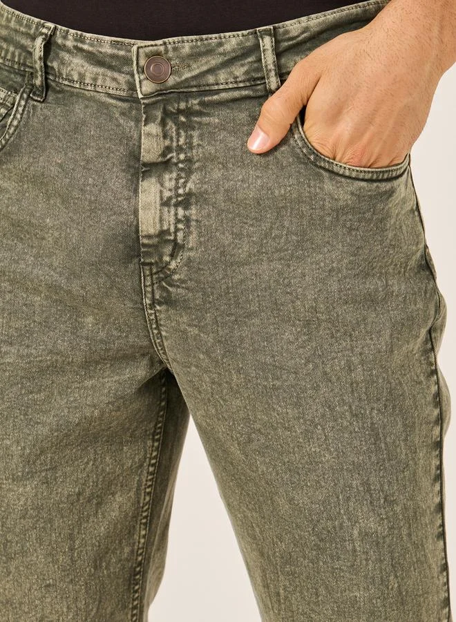 Styli Overdyed Slim Fit Jeans with Stretch