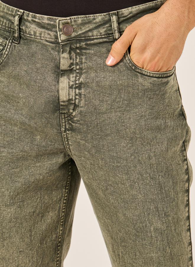 Styli Overdyed Slim Fit Jeans with Stretch  - Image 3