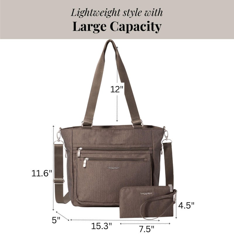 Baggallini Modern Everyday Shopper Tote - 15.3" x11.6â€ Tote Bag for Women - Lightweight Work Travel Carry On Bag - Image 3