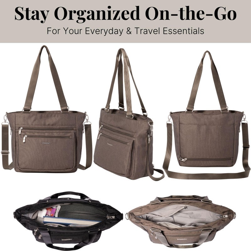 Baggallini Modern Everyday Shopper Tote - 15.3" x11.6â€ Tote Bag for Women - Lightweight Work Travel Carry On Bag - Image 4