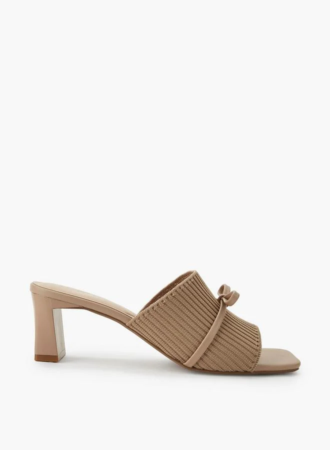 Celeste BLUSH Women Ribbed Block Heel Sandals for Women | Best Price UAE