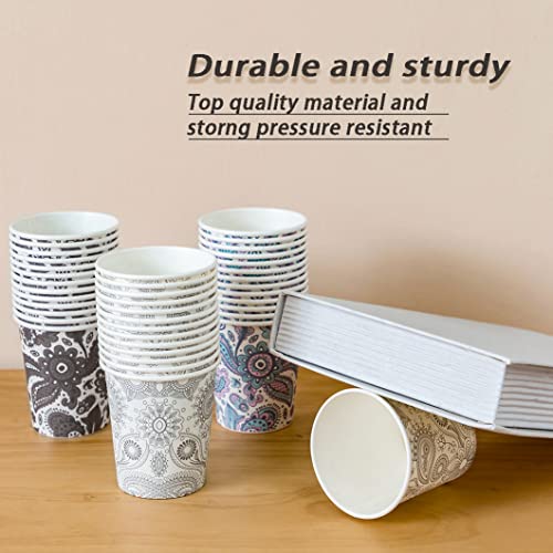 Clawsoff [300 Pack] 3 oz Disposable Paper Cups, Small Mouthwash 3 OZ Mini Bathroom Cups 3 Ounce for Supermarket, Birthday Party, Travel, Events, Picnic, BBQ (Paisley) - Image 4