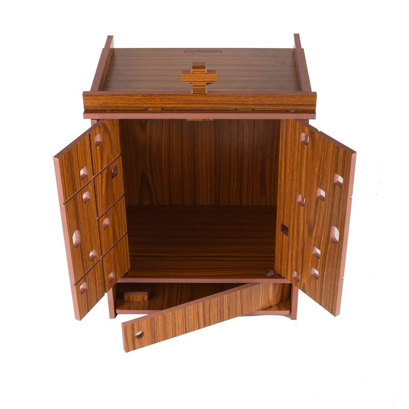 Nexat باب خشبي MDF متميز | معبد بوجا للمنزل والمكتب والهدايا | معبد زخرفي مدمج (450) - Image 5