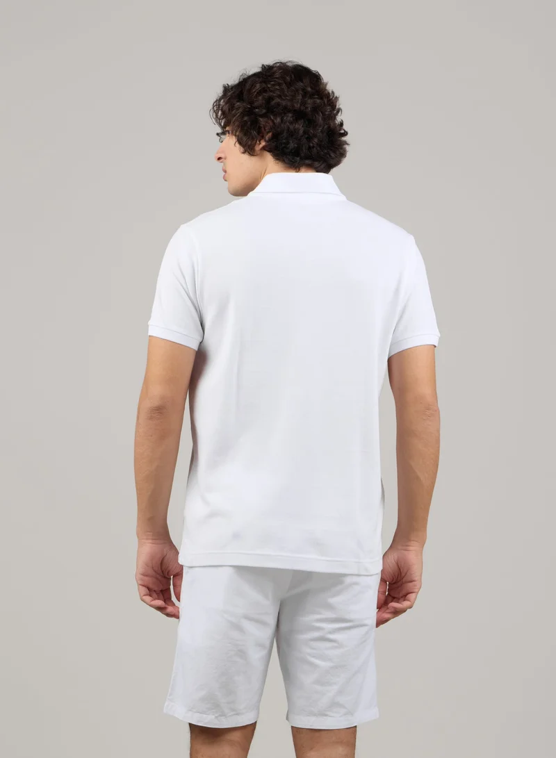 Just Nature White Regular Fit Pique Polo Shirt for Men | Best Price UAE