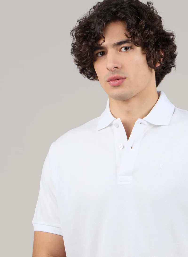 Just Nature White Regular Fit Pique Polo Shirt for Men | Best Price UAE