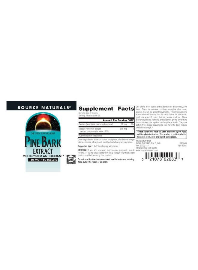 Source Naturals Pine Bark Extract 150 mg 60 Tablet - Image 4
