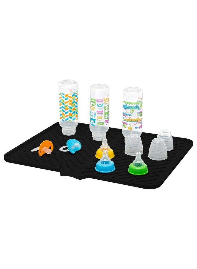 Luxet Luxet Silicone Dish Drying Mat with Built-in Drain Lip - Hygienic Drying Pad - Sturdy Compact Easy to Clean Tray Protects Surfaces Prevents Water Build Up - 23 X 17 (Black)  - Image 4